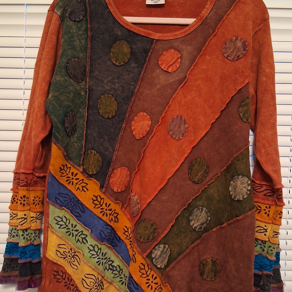 Colorful Patchwork Women's Blouse